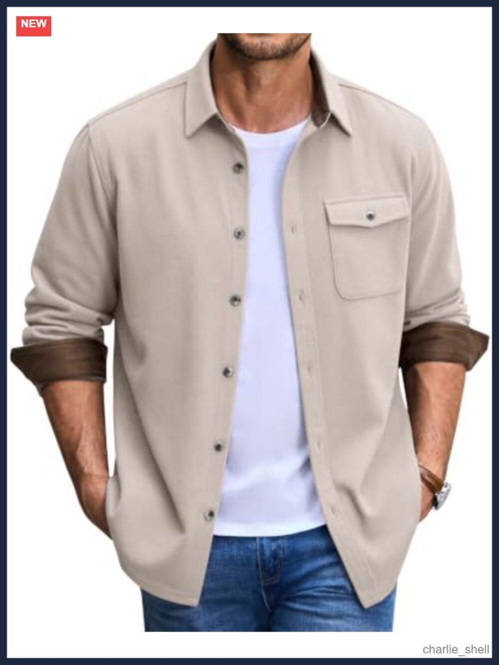 Men's Button Down Shirt Jacket Long Sleeve Flannel